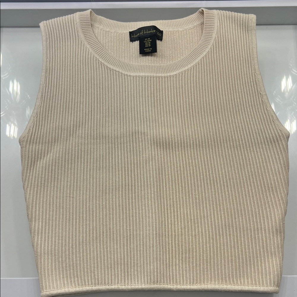 House of Harlow 1960 Beige Ribbed Tank Top NWOT